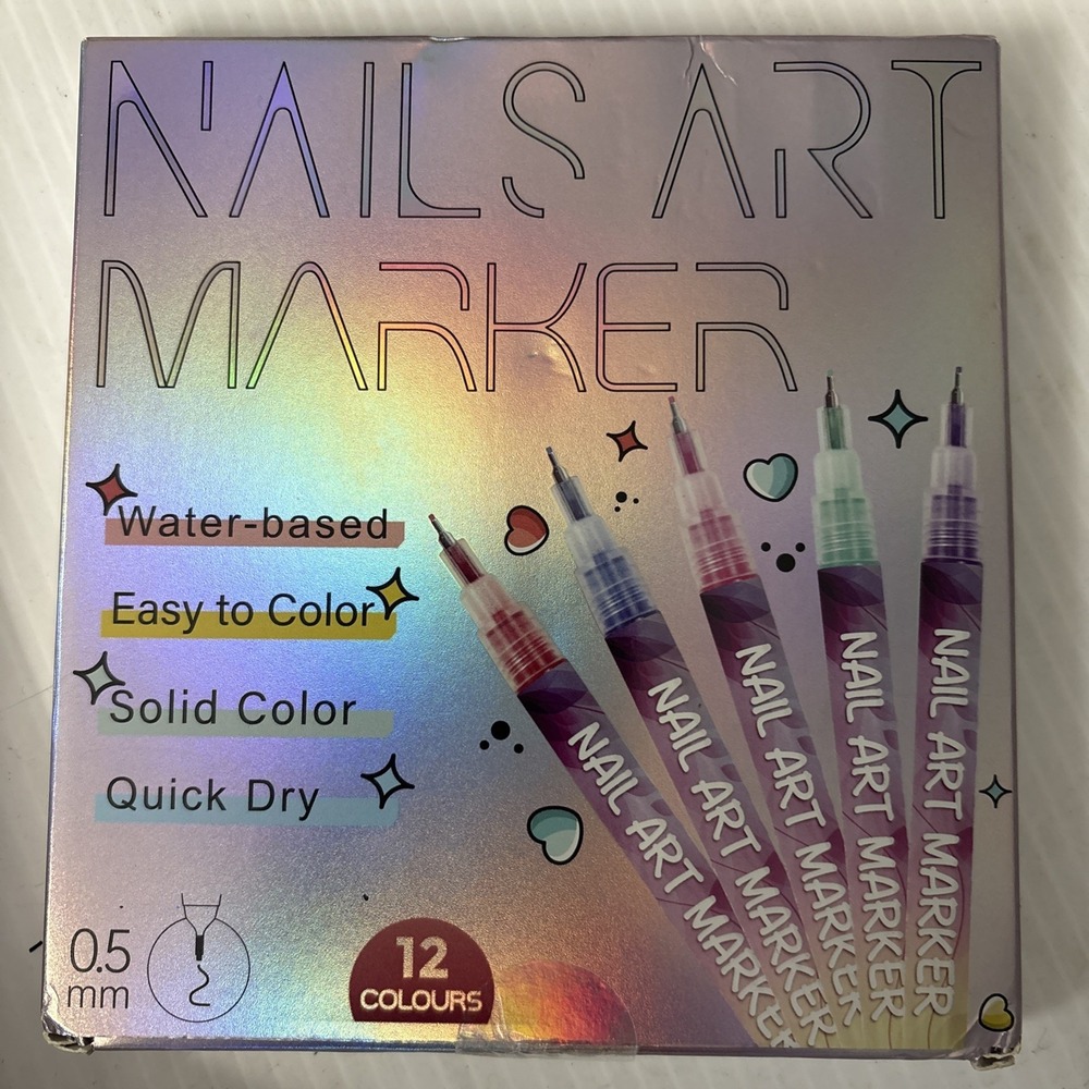 Nail Art Markers - 12 Colors